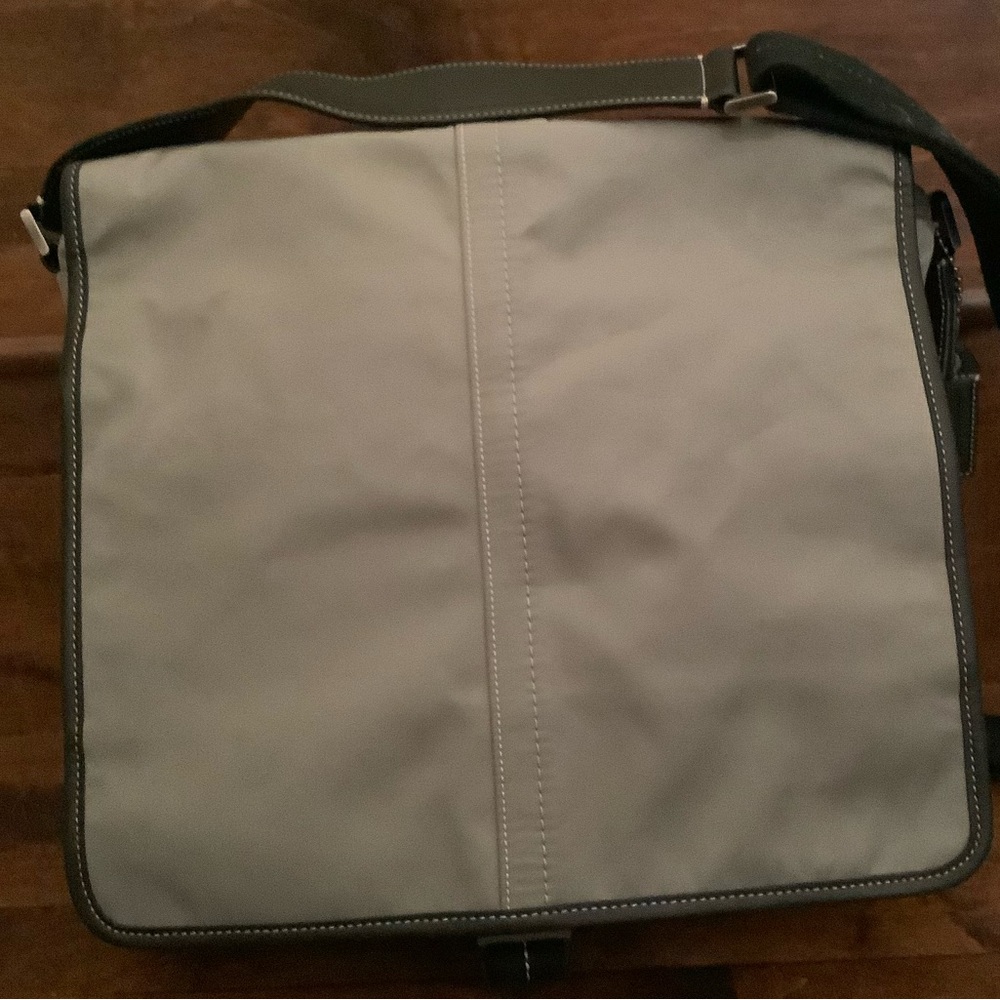 Gray unisex Coach messenger bag